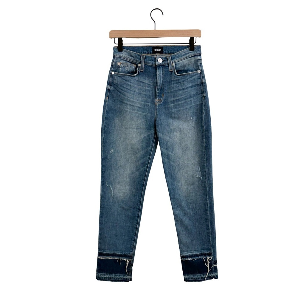 Hudson Jeans Distressed Blue Ankle Jeans